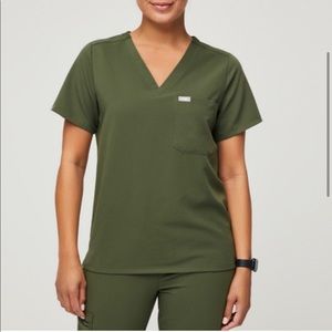 FIGS Dark Olive Catarina Top